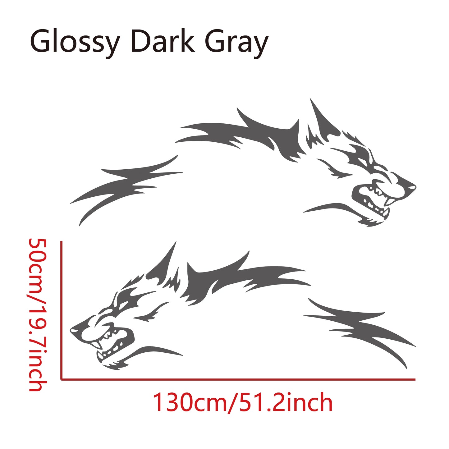 2PCS Wolf Car Stickers Waterproof Side