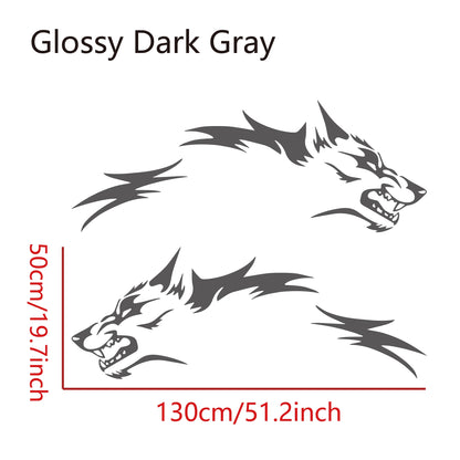 2PCS Wolf Car Stickers Waterproof Side