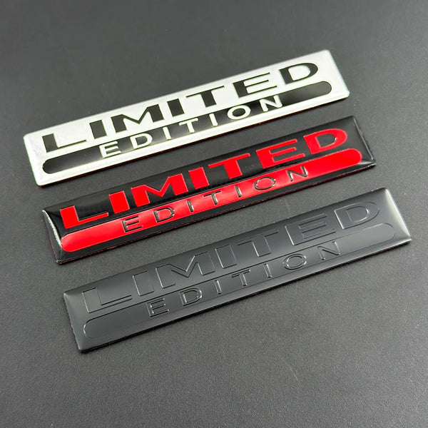 "Limited Edition" 3D Metal Car Emblem Badge – Self-Adhesive (3 Colors)