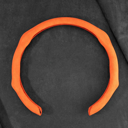 غطاء عجلة قيادة السيارة من الجلد السويدي الفاخر 5D 