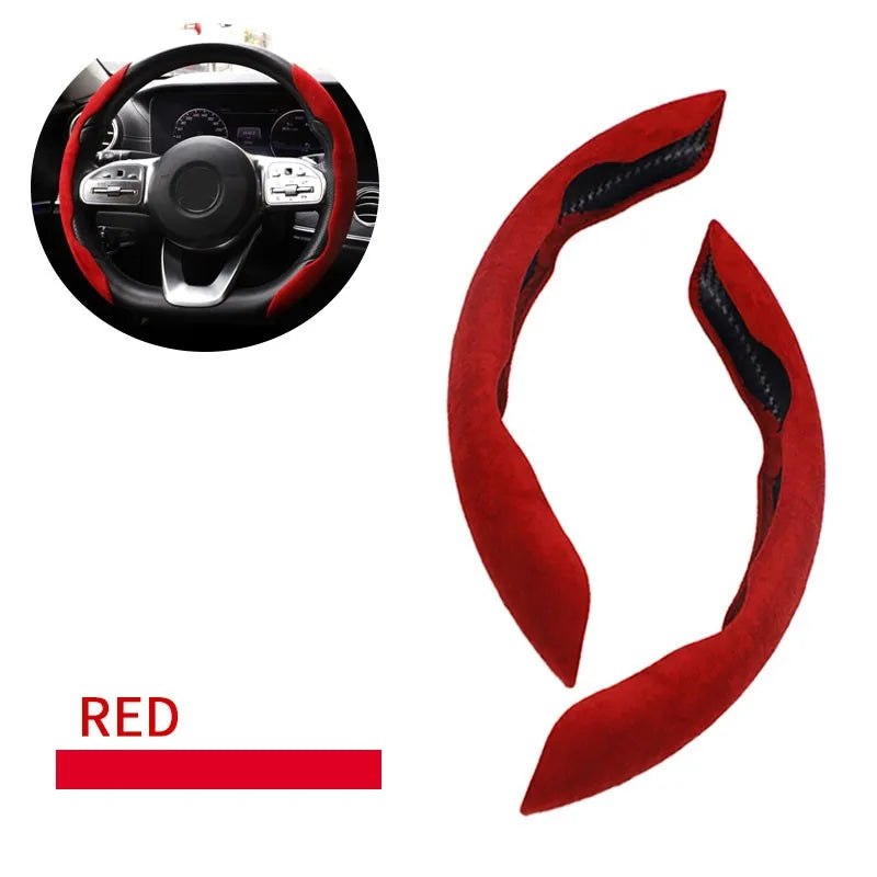 Suede / Nappa Leather Car Steering Wheel Cover 