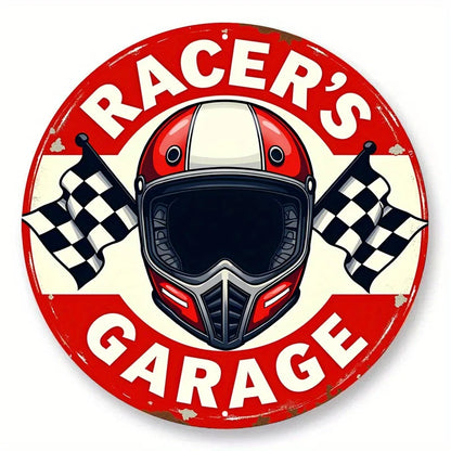 Vintage Racer Garage Metal Sign 