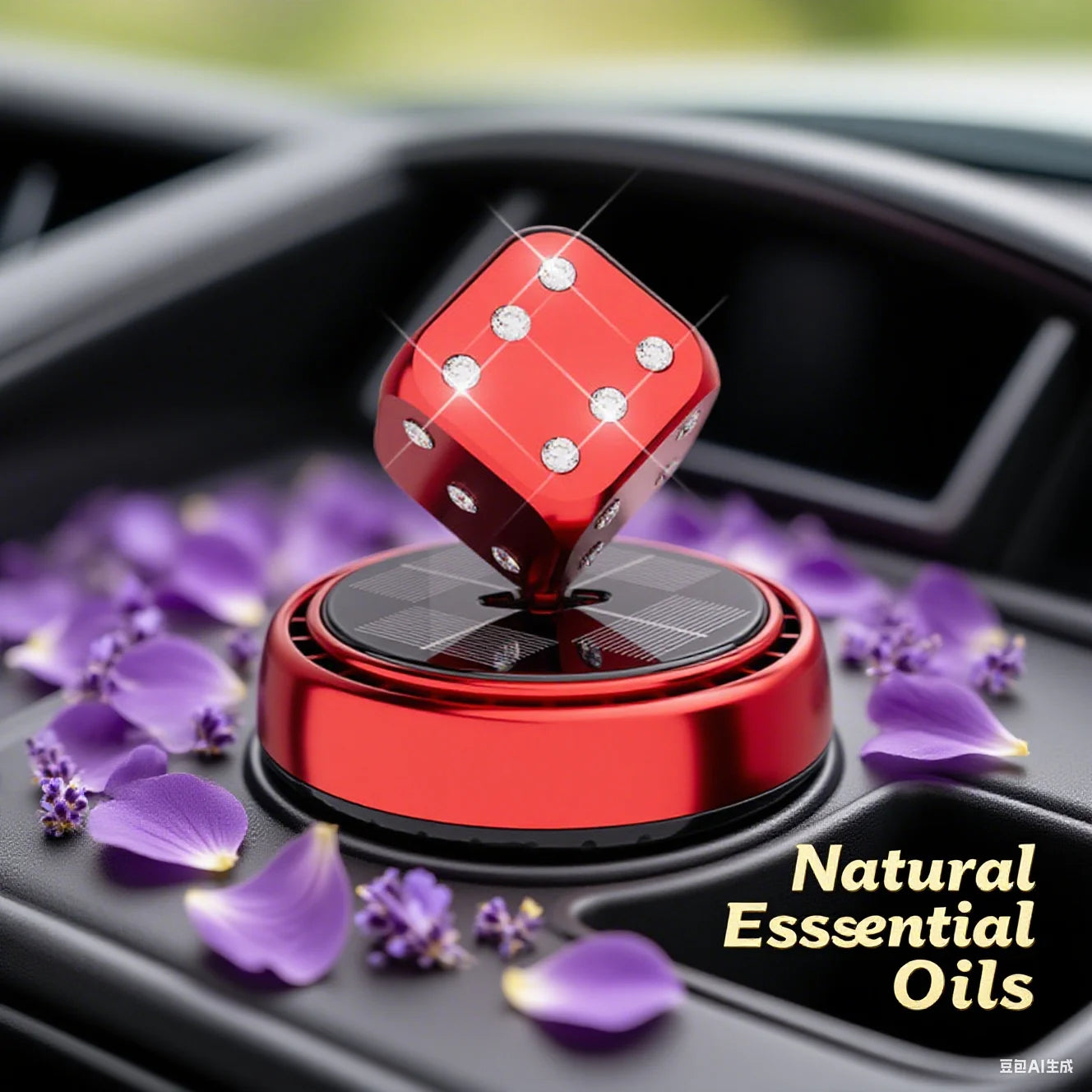 Solar-Powered Rotating Dice Air Freshener