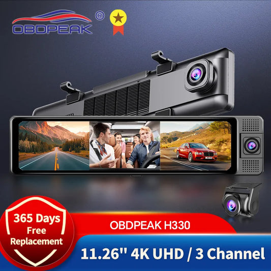 3 Channel Rearview Mirror Dash Cam