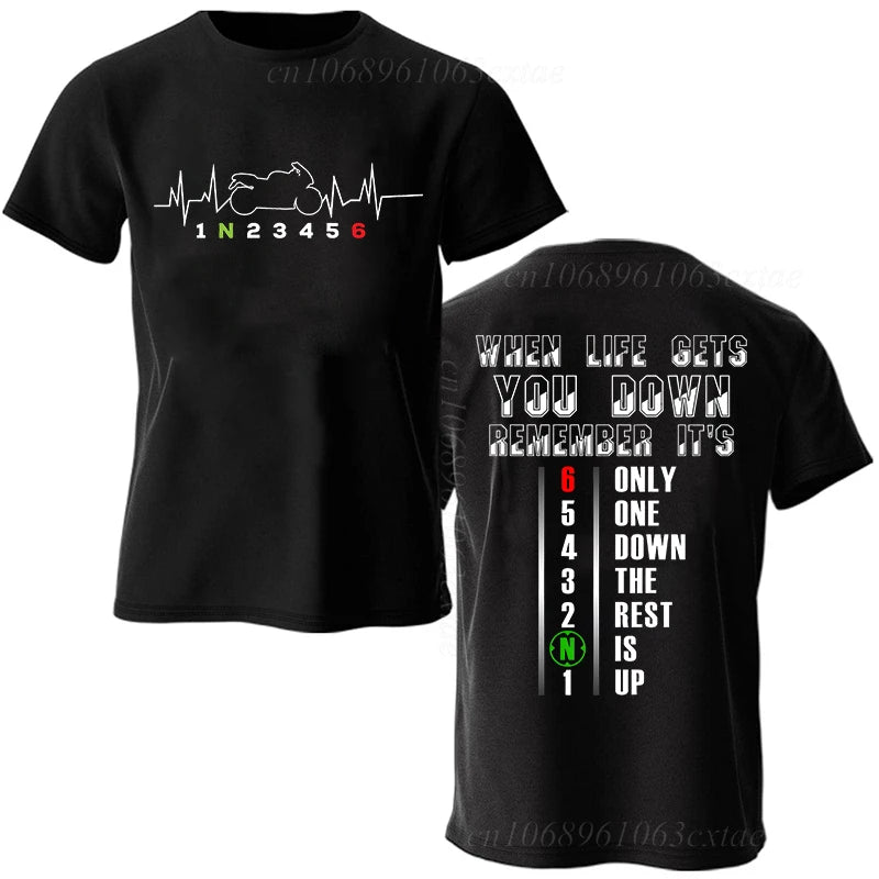 Motorcycle Gear Shift Graphic T-Shirt