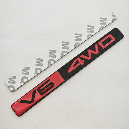 V6 4WD Logo Rear Trunk Badge