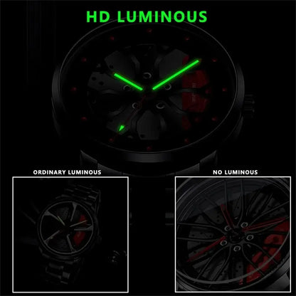 Stainless Steel Wheel-Inspired Watch