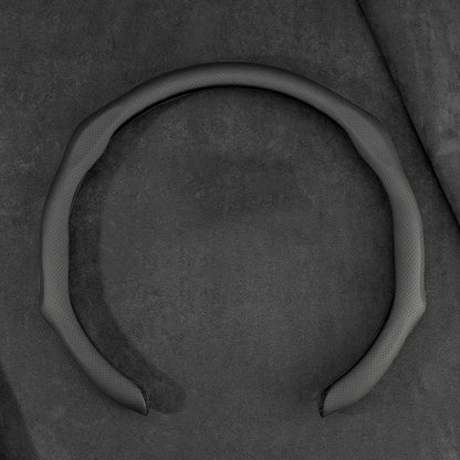 غطاء عجلة قيادة السيارة من الجلد السويدي الفاخر 5D 