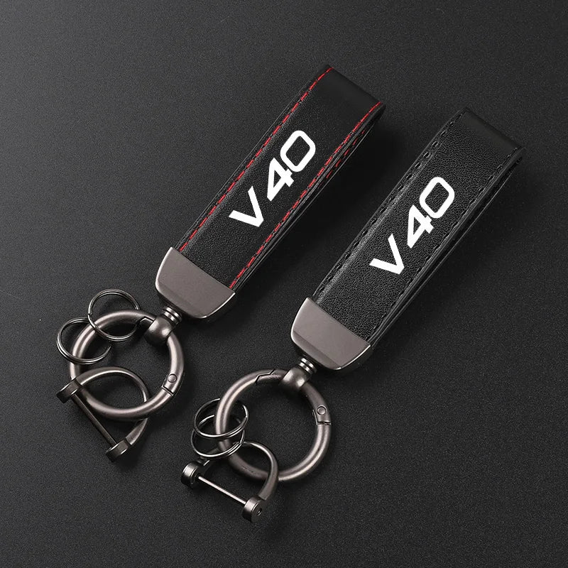 V40 Leather Keychain 