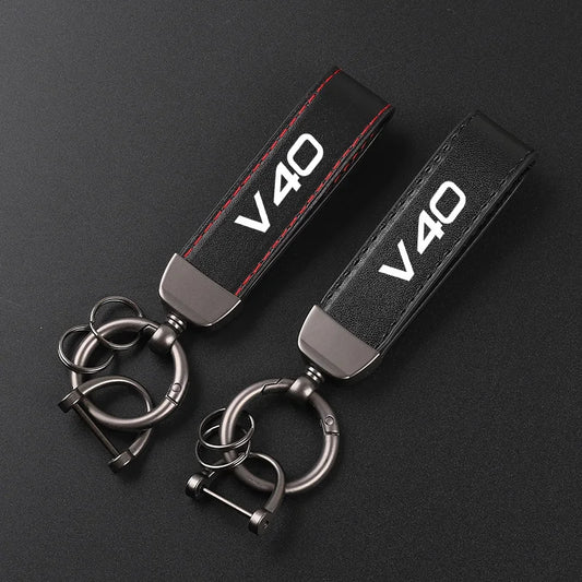 V40 Leather Keychain 