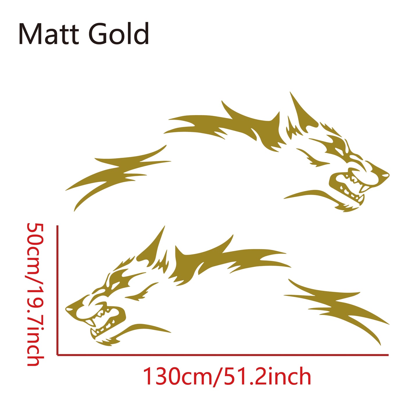 2PCS Wolf Car Stickers Waterproof Side
