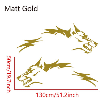 2PCS Wolf Car Stickers Waterproof Side