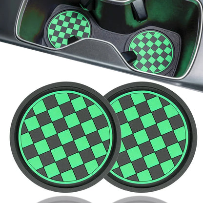 Checkered Cup Holder Coasters