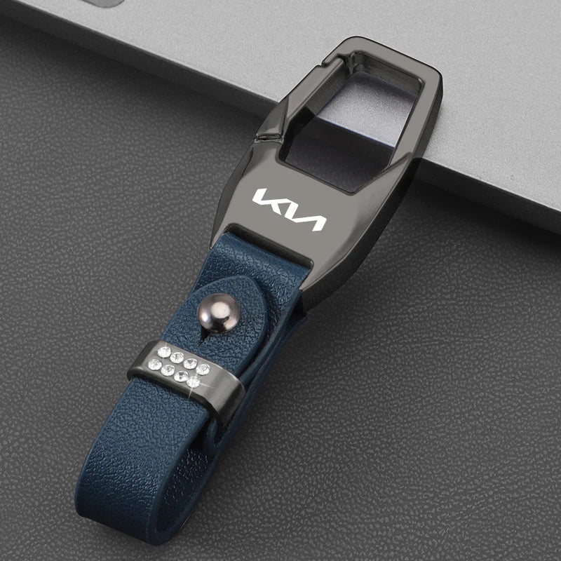 Porte-clés avec étiquette en daim KN