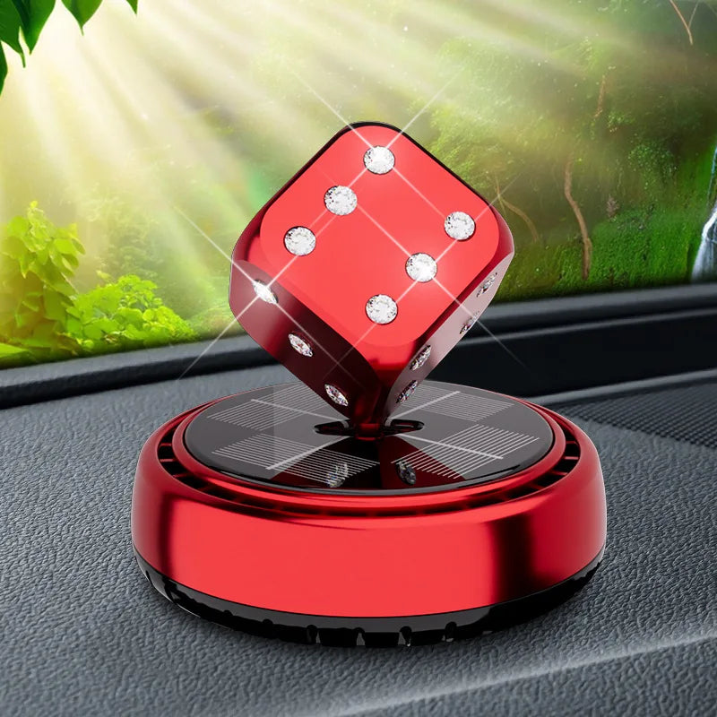 Solar-Powered Rotating Dice Air Freshener
