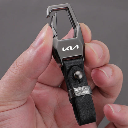 Porte-clés avec étiquette en daim KN