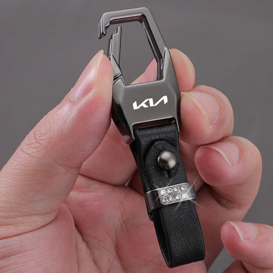 Porte-clés avec étiquette en daim KN