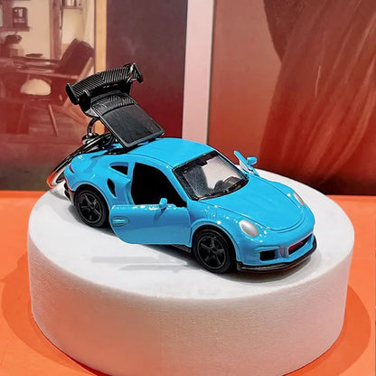 Sports Car Cartoon Keychain
