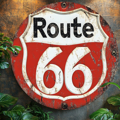لافتة معدنية من الألومنيوم طراز Vintage Route 66
