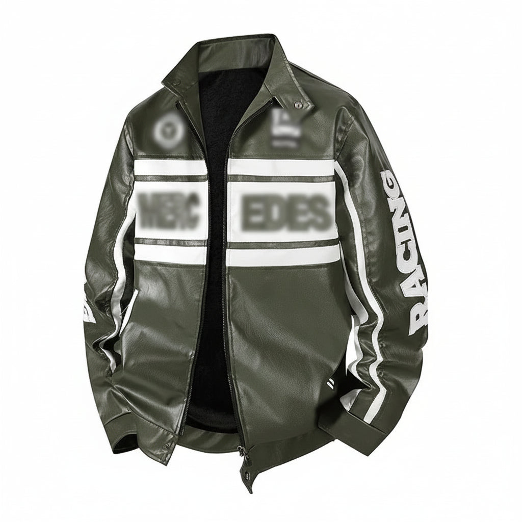 Street Racing Style Faux Leather Jacket MB