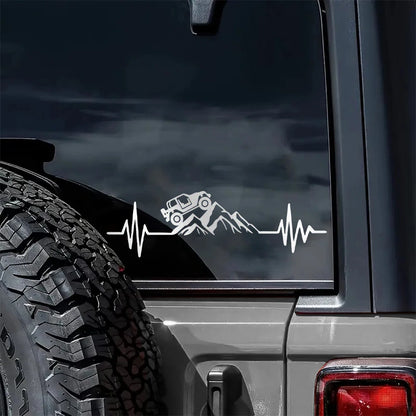 Reflective Heartbeat Off Road Car Sticker 