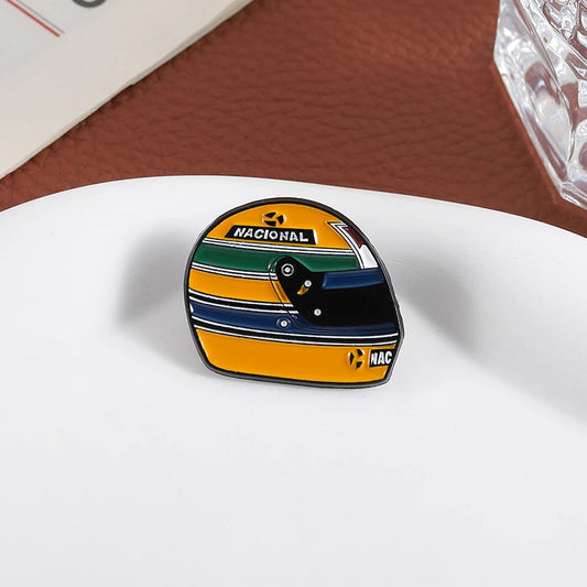 Spilla smaltata design casco F1 Racing