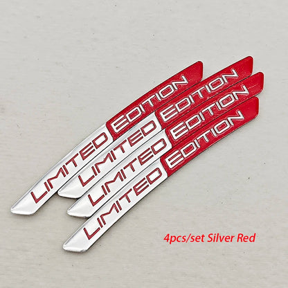 4pcs Aluminium LIMITED EDITION Wheel Stickers