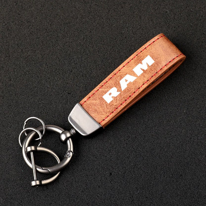 Ram Leather Keychain 