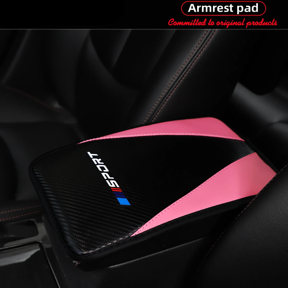 Almohadilla para reposabrazos de coche deportivo de cuero PU