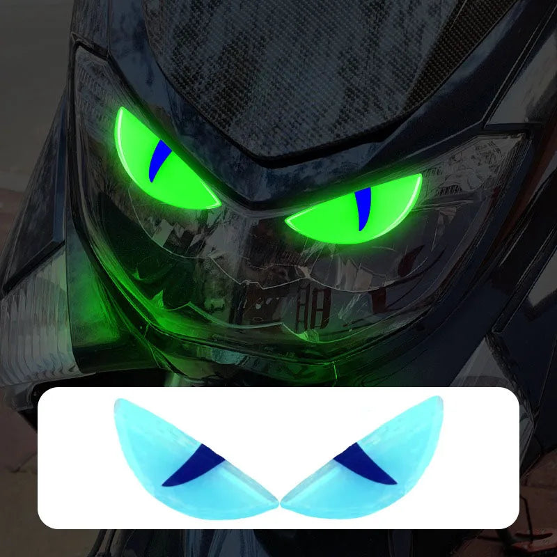 3D Luminous Vinyl Motorcycle Reflective Eyes 