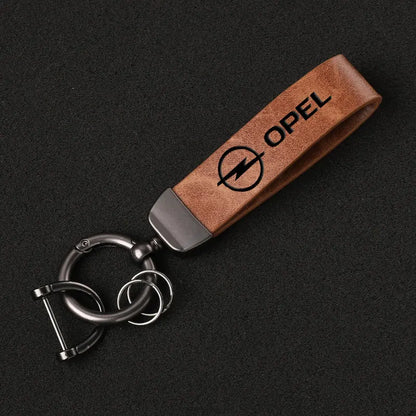 Porte-clés en métal et cuir Opel 