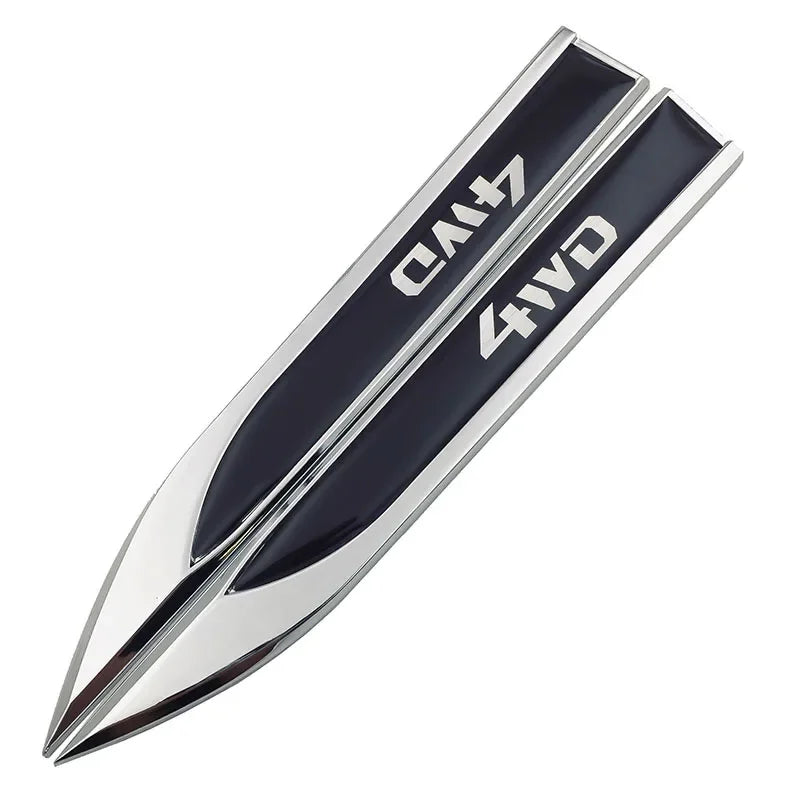 1 Pair 4WD Side Metal Car Sticker