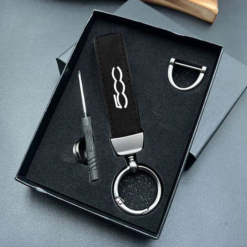 500 Car Leather Keychain 