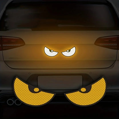 Pegatizas de coche de ojos enojados reflectantes