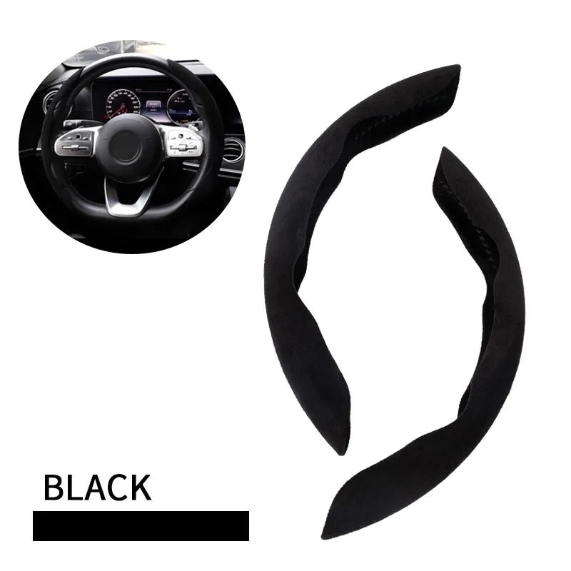 Suede / Nappa Leather Car Steering Wheel Cover 