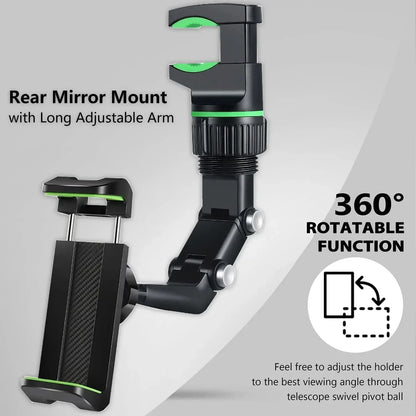 Rearview Mirror Phone Holder 360° Rotating 