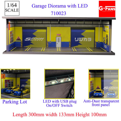 1:64 Scale Garage Diorama with LED