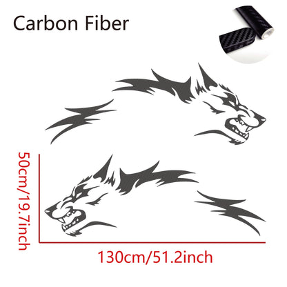 2PCS Wolf Car Stickers Waterproof Side