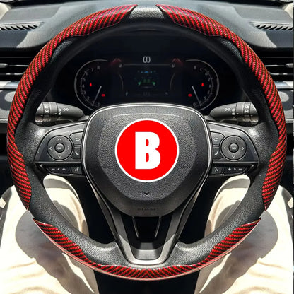 3PCS Car Steering Wheel Cover Carbon Fiber