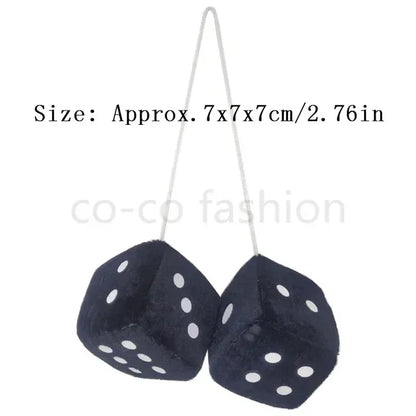 Plush Dice Car Mirror Hanger