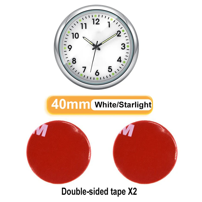 Alloy Luminous Car Clock