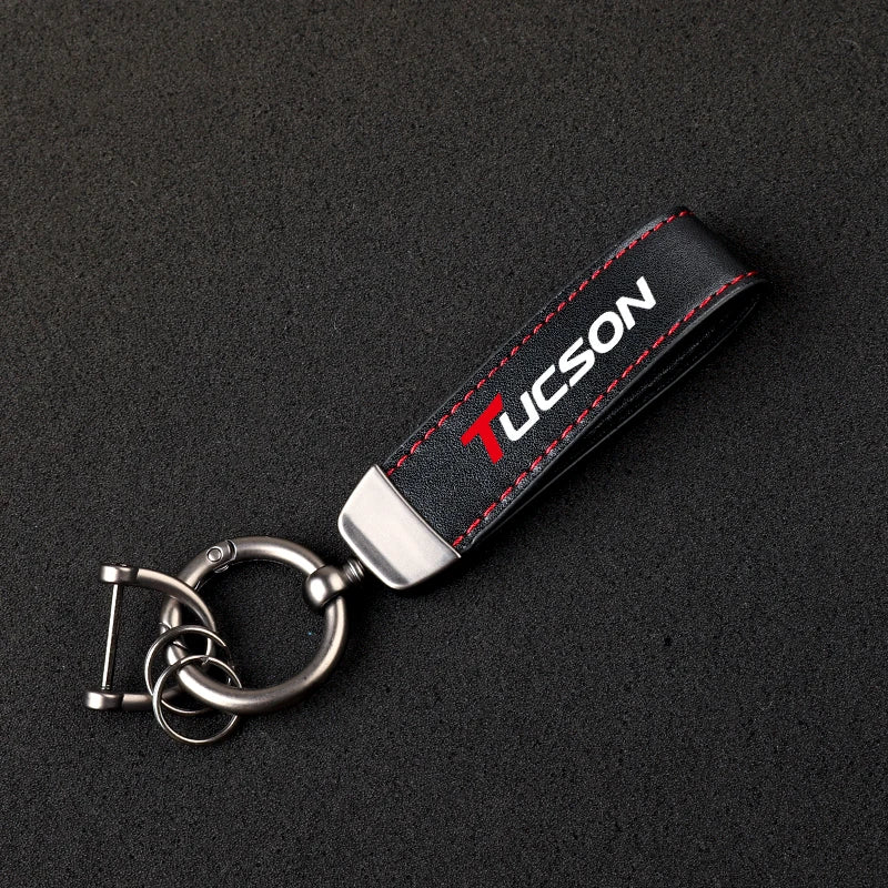 Tucson Leather Car Keychain HI