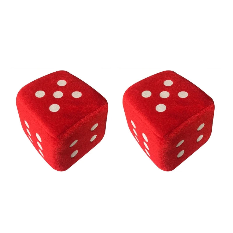 1 Pair Fuzzy Dice Dots Car Decor 