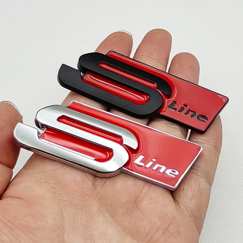 3D Metal S Line Badge Decal 
