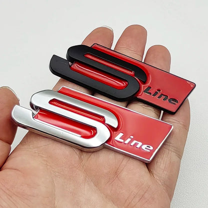 3D Metal S Line Badge Decal 