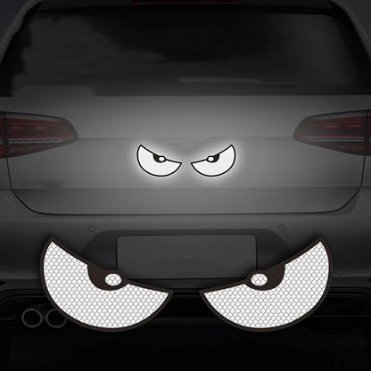 Pegatizas de coche de ojos enojados reflectantes