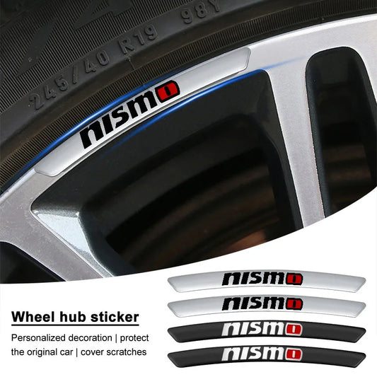 4PCS Car Rim Stickers Wheel Nismo 