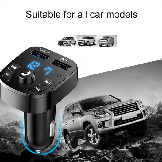 Bluetooth 5.0 Car FM Transmitter & Dual USB Fast Charger