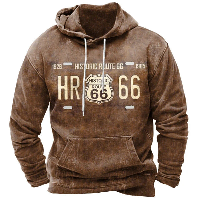 Vintage Route 66 Hoodie Pullover 