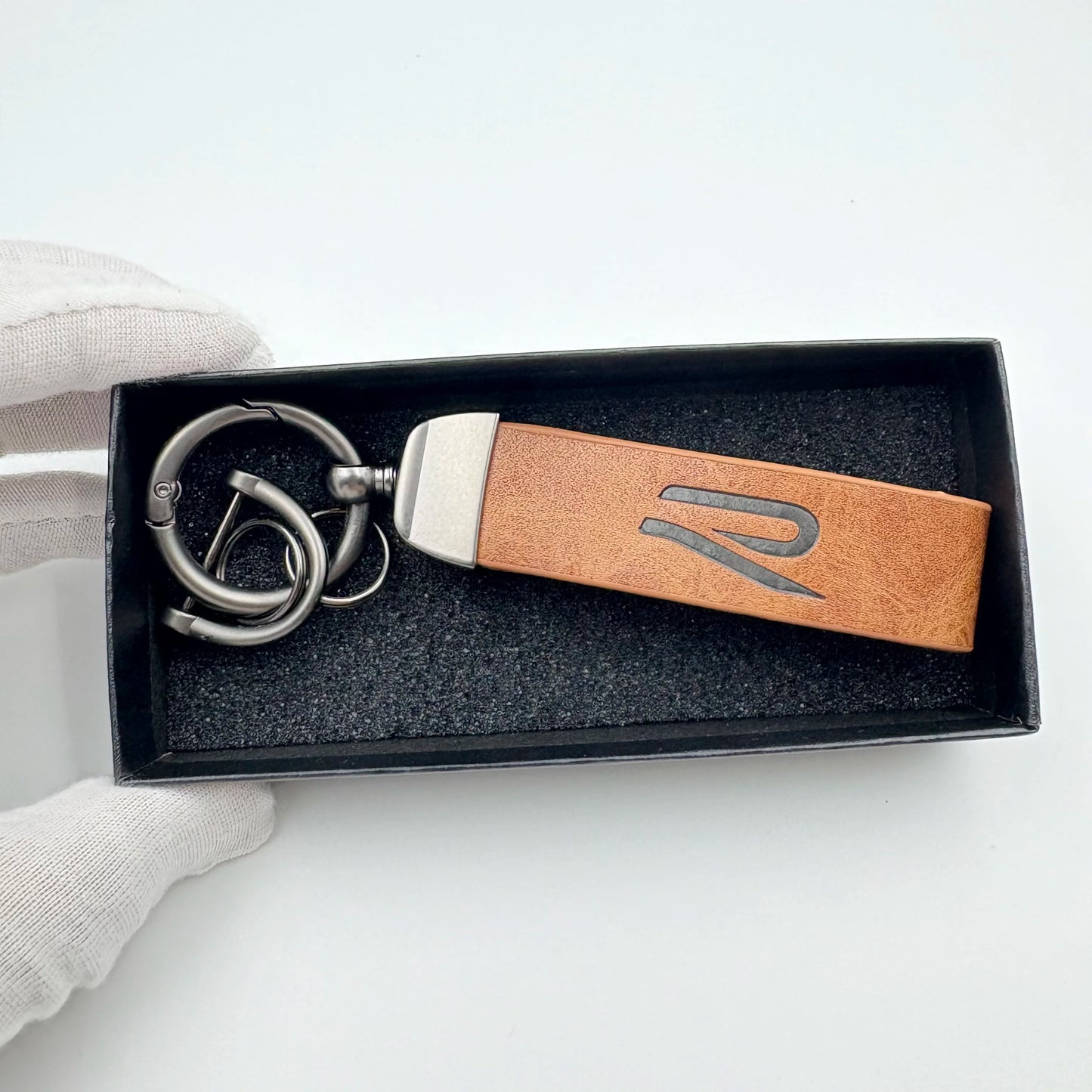 R Line Leather Keyring VW